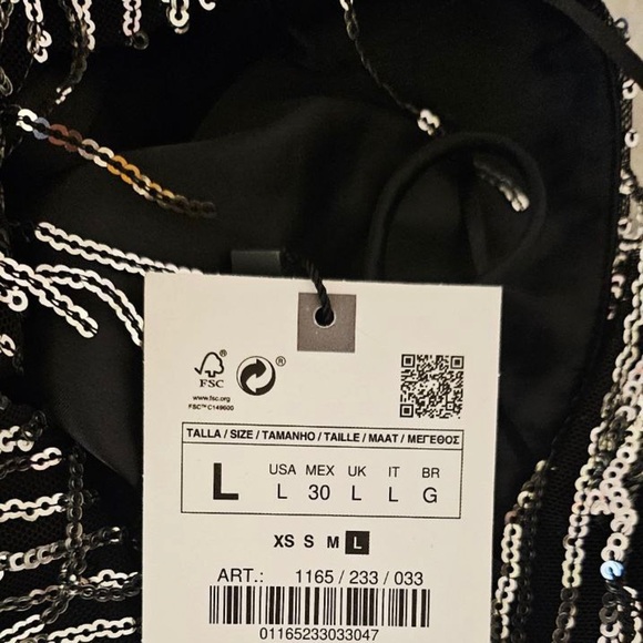 Zara Sequin Camisole Top Silver - Picture 10 of 10